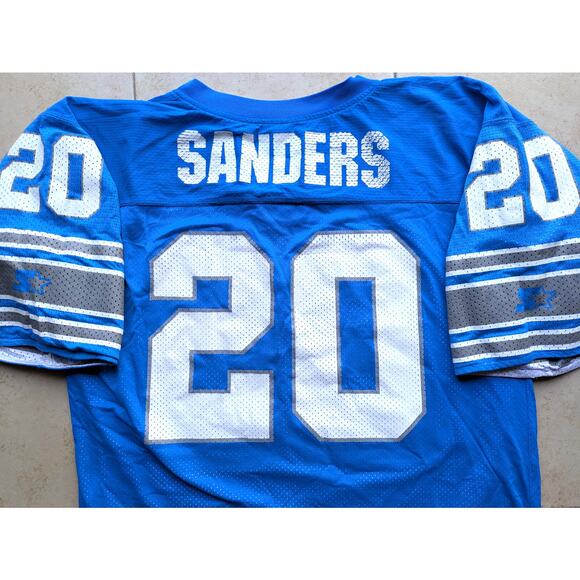 Barry SANDERS 90s Detroit Lions STARTER Reversible jersey XL blue white NFL vtg - Picture 12 of 16